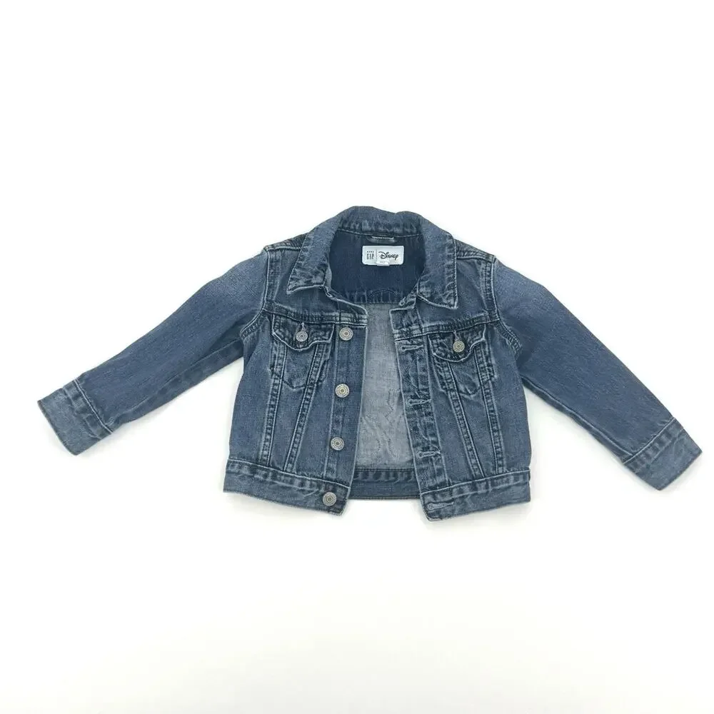 Gap × Disney Toddler Mickey Mouse Icon Cotton Denim Jean Jacket Size 2 Year
